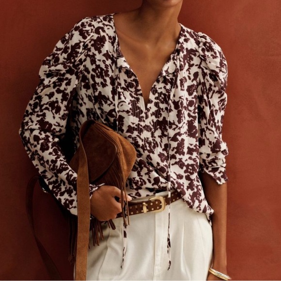 Madewell NWT Draped Tie-Front Top size medium - Picture 3 of 7